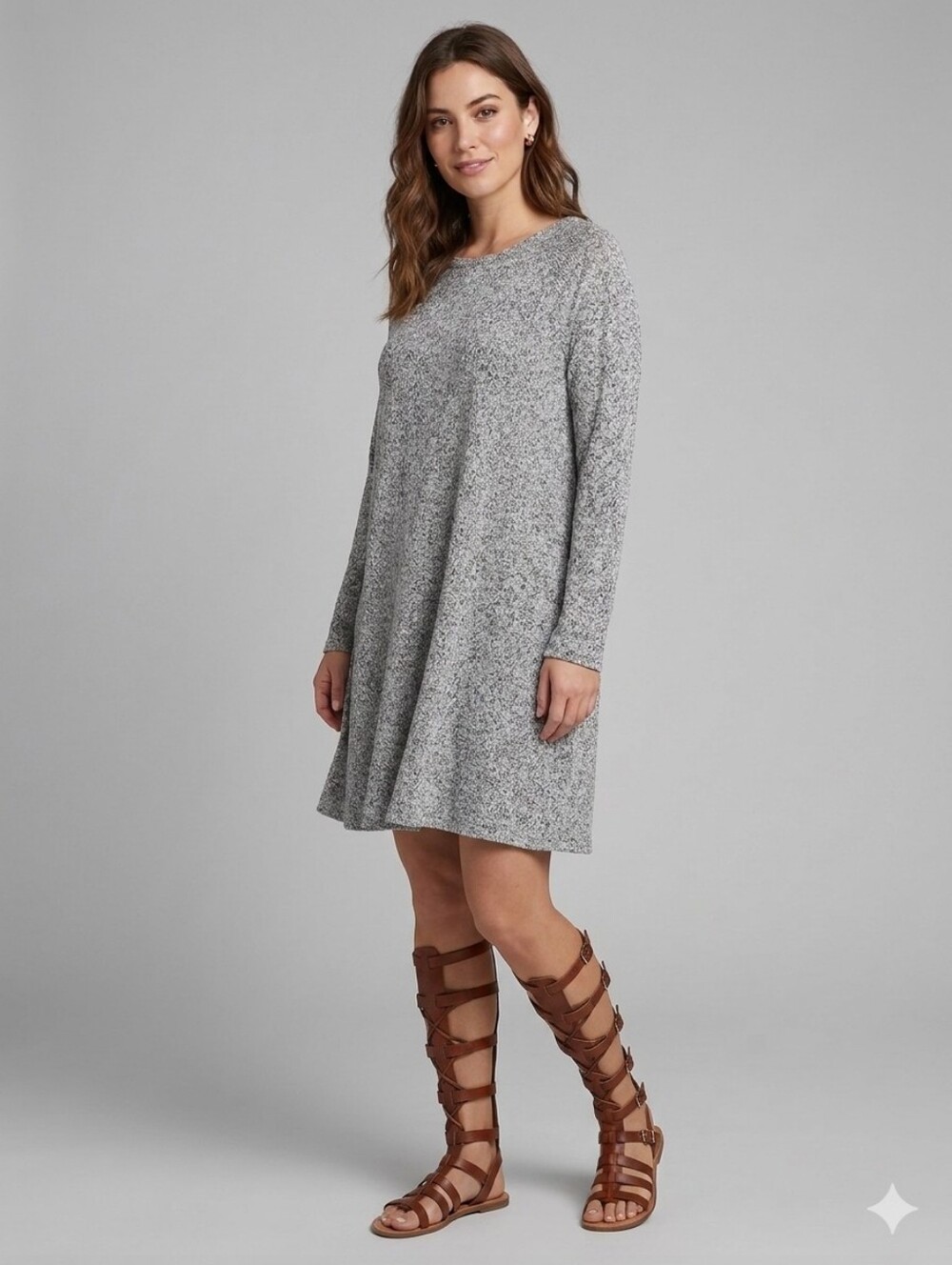 Old Navy Gray Long Sleeve Dress